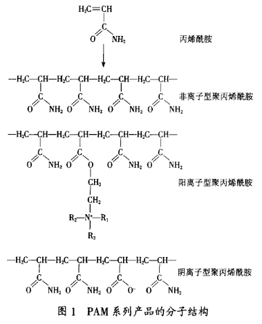 圖1為PAM系列產(chǎn)品的分子結(jié)構(gòu)