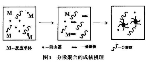 圖3分散聚合的成核機理